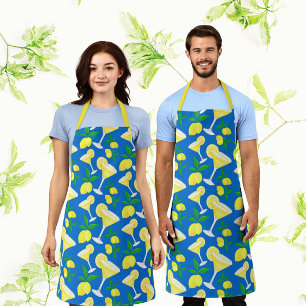 Tablier Citrons jaunes rétro preppy Gouttes de citron sur