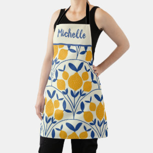 Tablier Citrons méditerranéens sur forme de coquille Saint