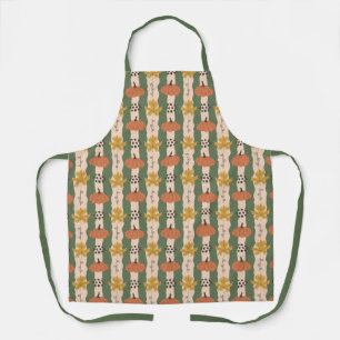 Tablier Citrouille à main et Motif feuille