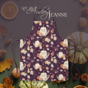 Tablier Citrouille Automne Thanksgiving BOHO Floral