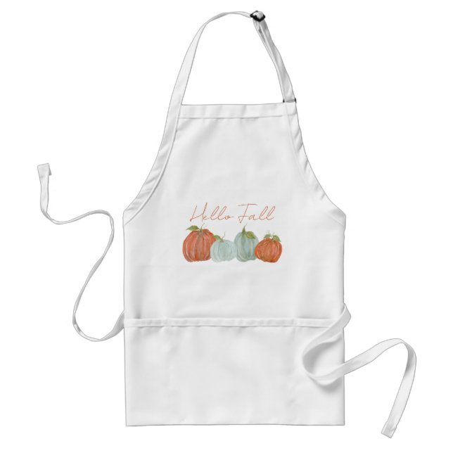 Tablier Citrouille d'aquarelle Hello Fall (Devant)