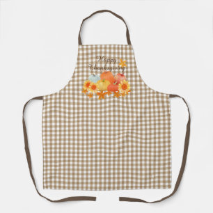 Tablier Citrouille d'automne En vichy Brown