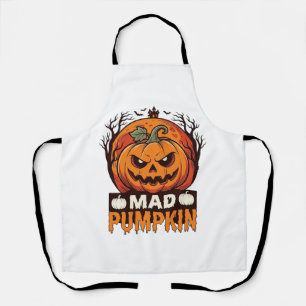 Tablier Citrouille Folle Halloween Dessin de Gravure Vinta