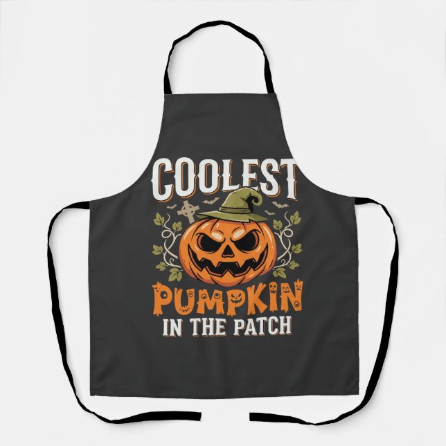 Tablier Citrouille la plus cool du patch Design Halloween (Recto)