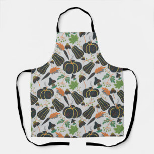 Tablier Citrouille sans soudure carotte motif noir et blan