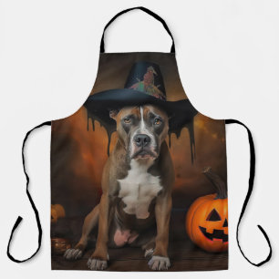 Tablier Citrouilles d'Halloween effrayantes American Staff