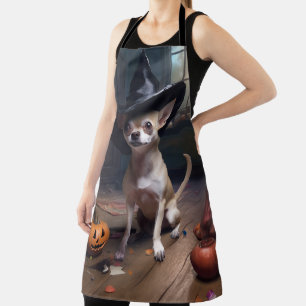 Tablier Citrouilles d'Halloween effrayantes de Chihuahua