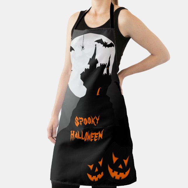 Tablier Citrouilles d'Halloween et chauves-souris (Insitu)