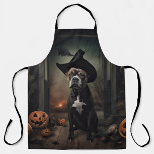 Tablier Citrouilles Staffordshire Terrier Halloween Épouva