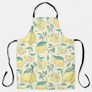 Tablier Citrus de citron moderne jaune d'été Personnalisé
