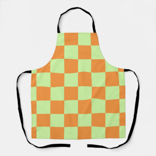 Tablier Citrus vert orange À damiers En vichy Motif