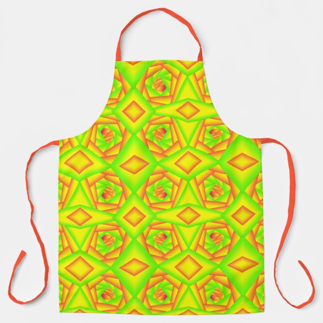 Tablier Citrus vert orange jaune ombre abstrait Conception (Recto)