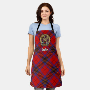 Tablier Clan Leslie Crest sur Red Tartan