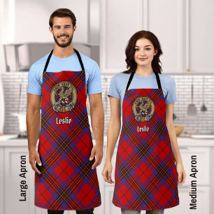 Tablier Clan Leslie Crest sur Red Tartan
