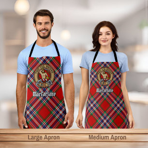 Tablier Clan MacFarlane Crest sur Red Tartan