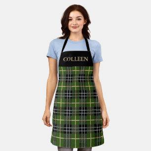 Tablier Classique Rustique Tartan Vert Plaid Noël