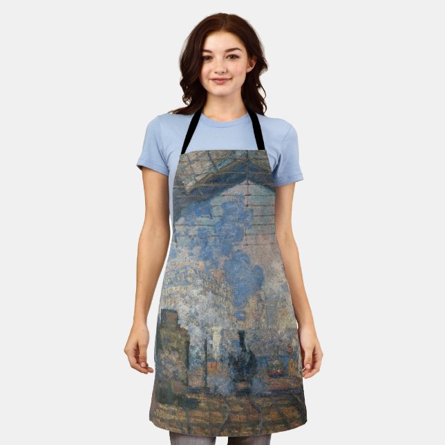 Tablier Claude Monet - Gare Saint-Lazare Vue extérieure (Porté)