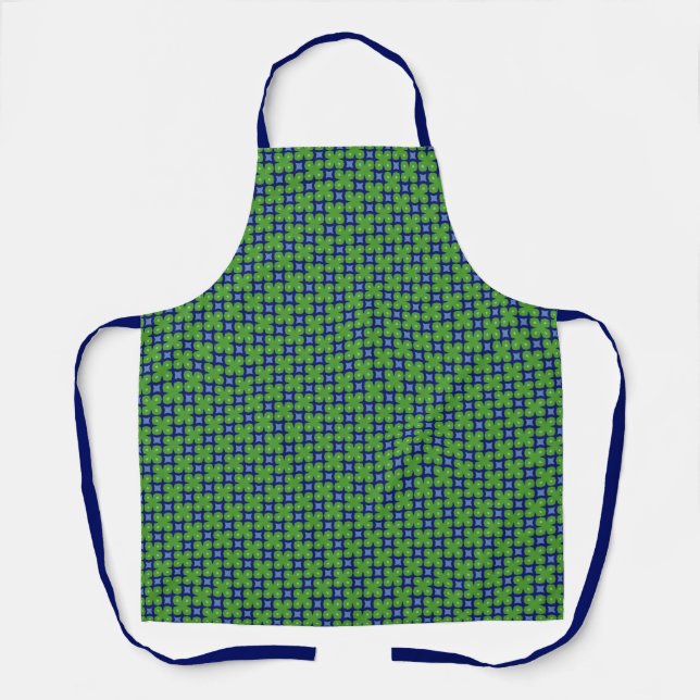 Tablier Clovers à quatre feuilles à deux tons bleu (Recto)