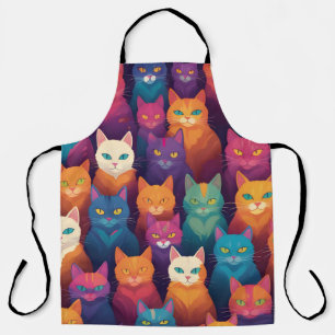 Tablier Clowder de chats colorés