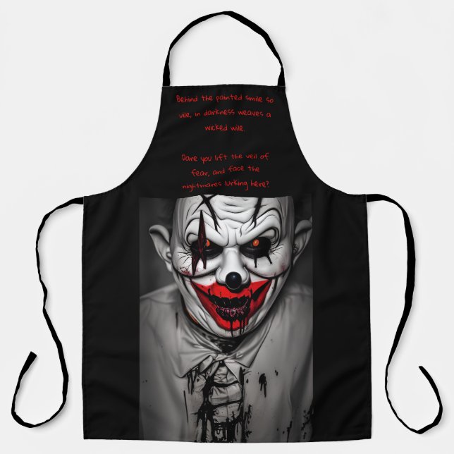Tablier Clown souriant et citation (Recto)
