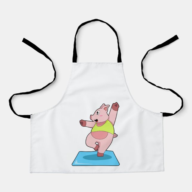 Tablier Cochon au yoga Fitness (Recto)