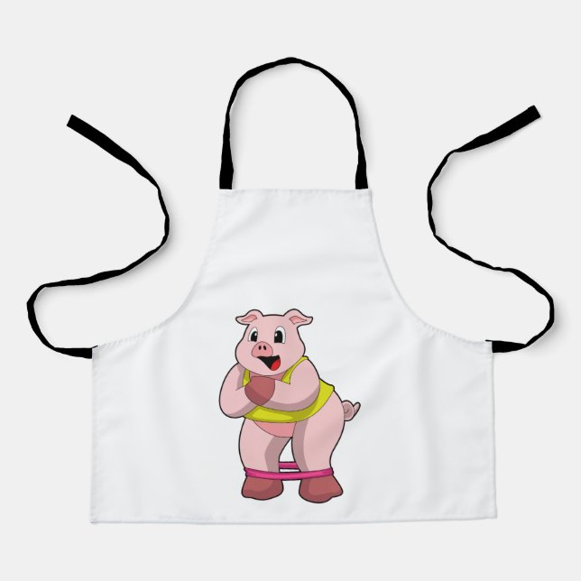 Tablier Cochon de fitness avec bande de caoutchouc (Recto)