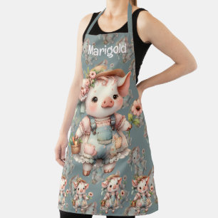 Tablier Cochonnet Pastel Mignon en Salopette Cottagecore