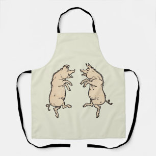 Tablier Cochons Antiques Dansants : Piggy Jig Fantaisiste