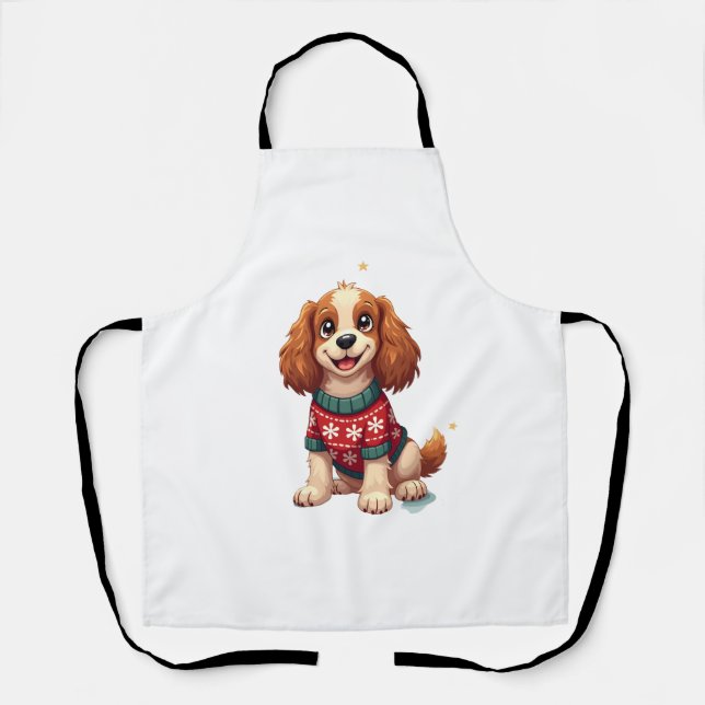 Tablier Cocker Spaniel Snowflake chien brillant (Recto)