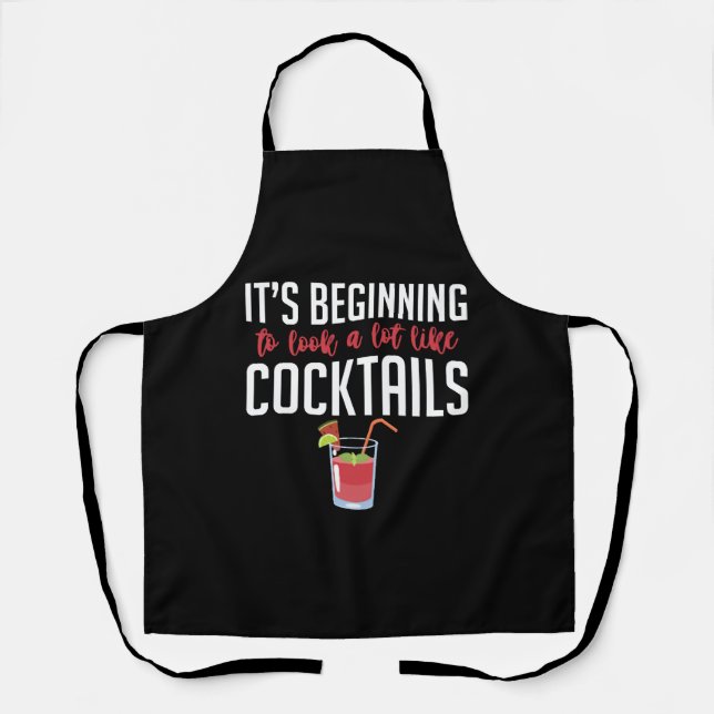 Tablier Cocktail bartender cadeau d'anniversaire noël (Recto)