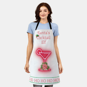 Tablier Cocktail Noël Père Noël Elf Bar