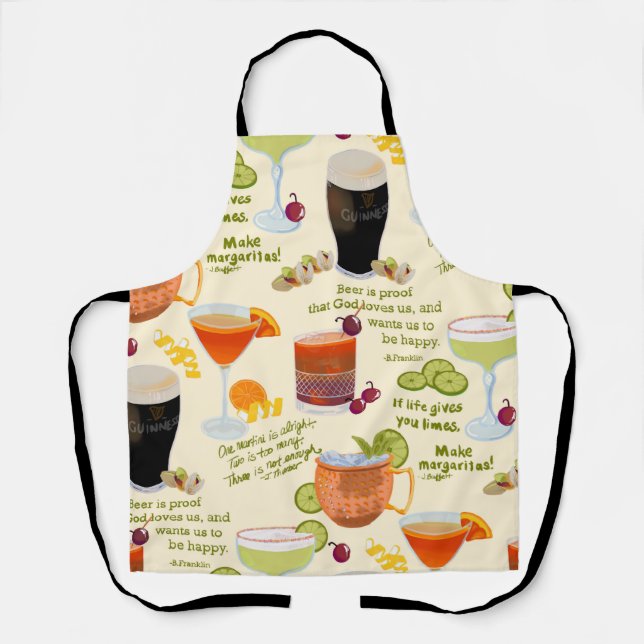 Tablier Cocktails et conversation (Recto)