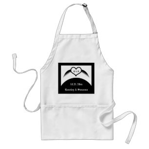 Tablier Coeur ailé gothique Mariage Personnalisé Monogramm