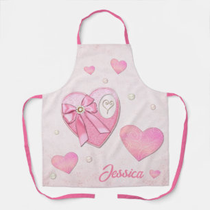 Tablier Coeur au coeur Valentines Jour AJOUTER votre nom