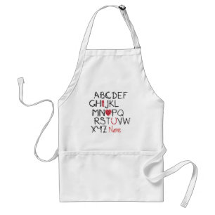 Tablier Coeur d'ABC I que vous avez personnalisé