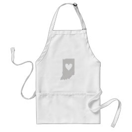 Tablier Coeur Indiana en forme de gris Indianan Love Hoosi