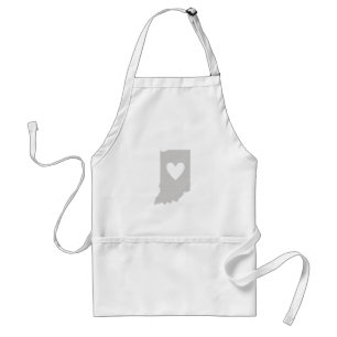 Tablier Coeur Indiana en forme de gris Indianan Love Hoosi