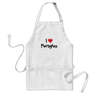 Tablier Cœur Rouge Personnalisable J'Aime Les Pierogies