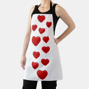Tablier coeur rouge valentin