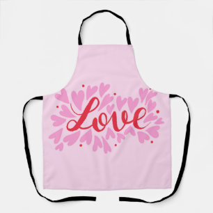 Tablier Coeurs d'amour - rose et rouge