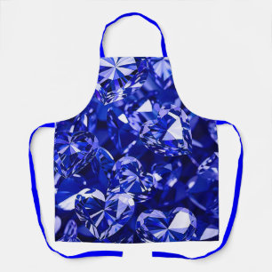 Tablier Coeurs Diamants en cristal bleu