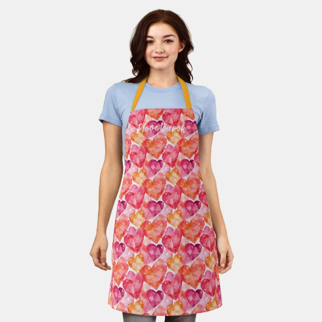 Tablier Coeurs en verre cristal de Valentine (Porté)