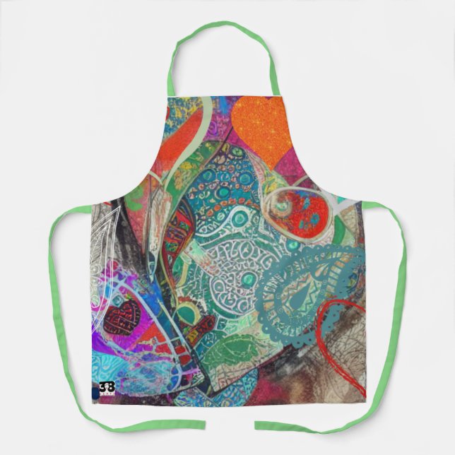 Tablier Coeurs et Paisley (Recto)