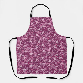 Tablier Coeurs rose et violet