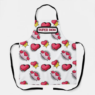 Tablier Coeurs roses mignons nom personnalisé