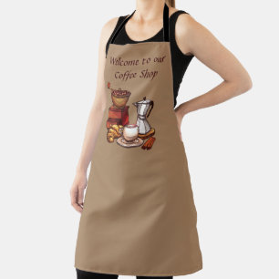 Tablier coffee shop bienvenue ajouter le texte Apron