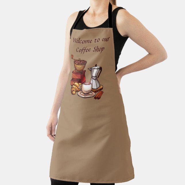 Tablier coffee shop bienvenue ajouter le texte Apron (Insitu)