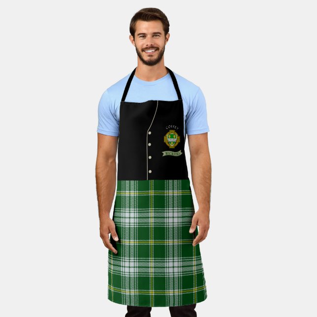 Tablier Coffey Irish Shield & Tartan Personnalisé Kilt (Porté)