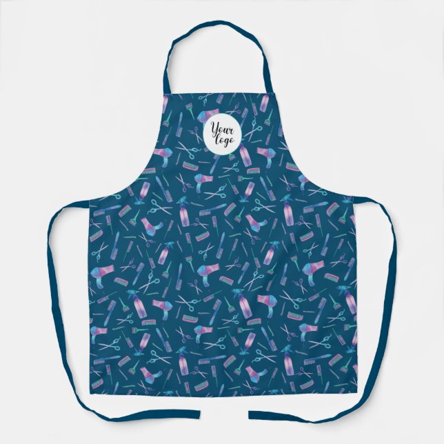 Tablier Coiffeur aquarelle personnalisé (Recto)
