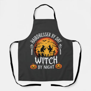 Tablier Coiffeuse Halloween le jour sorcière la nuit